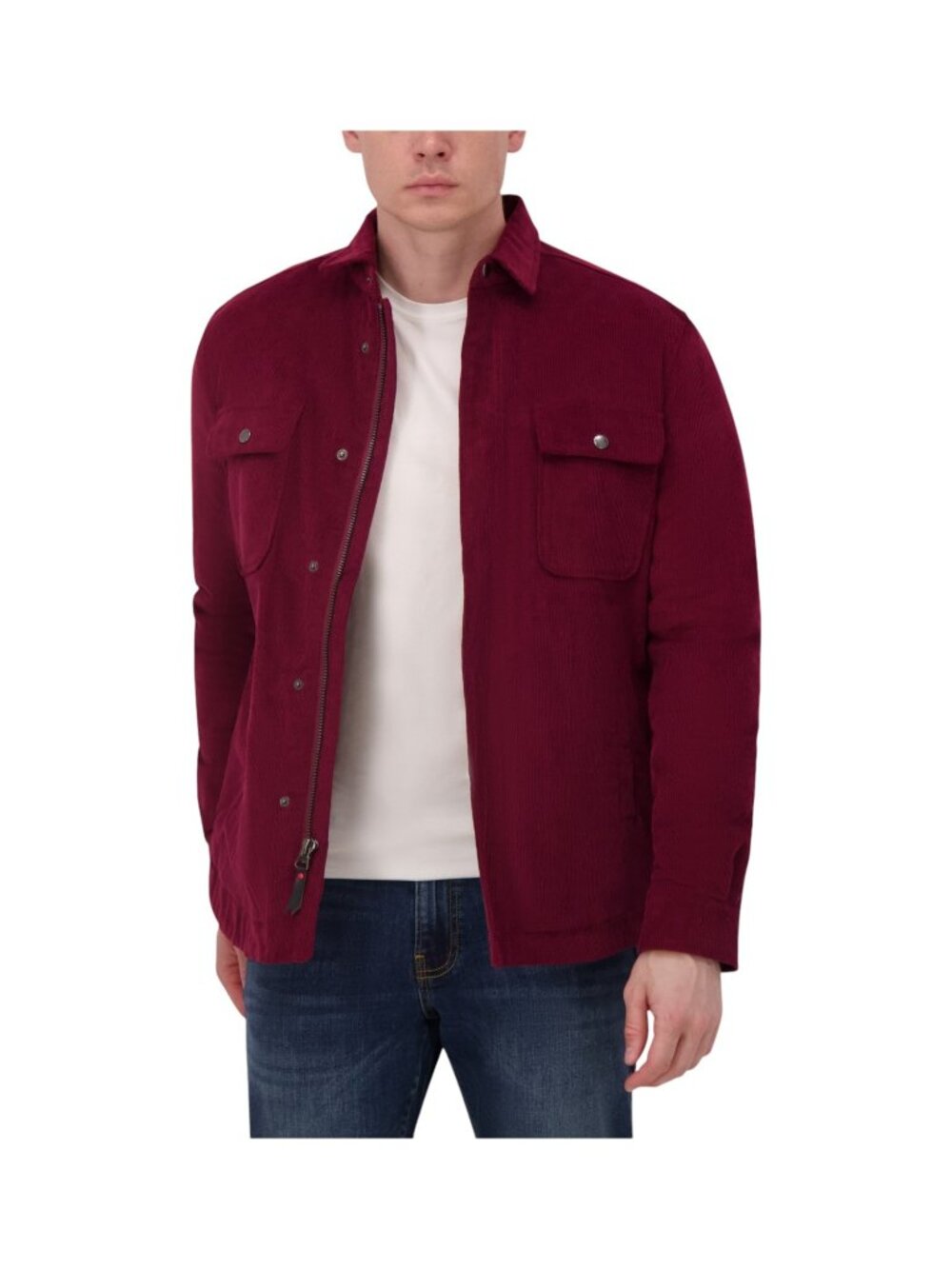 Robert Graham Corduroy Shirt Jacket Burgundy Men's M Quilted Lined Shacket New